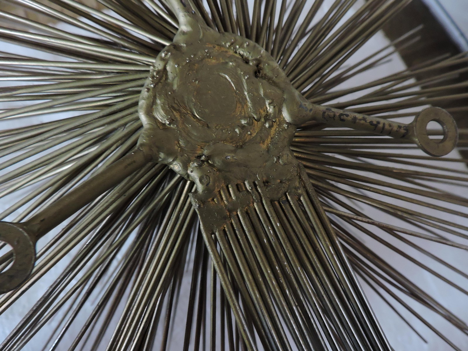 Curtis Jere Mid-Century Modern Mixed Metal Starburst Pom Pom Wall Sculpture - 7