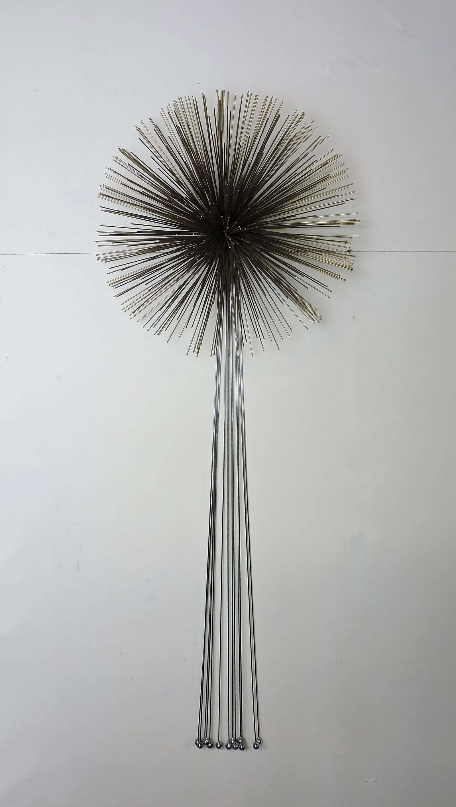 Curtis Jere Mid-Century Modern Mixed Metal Starburst Pom Pom Wall Sculpture - 8