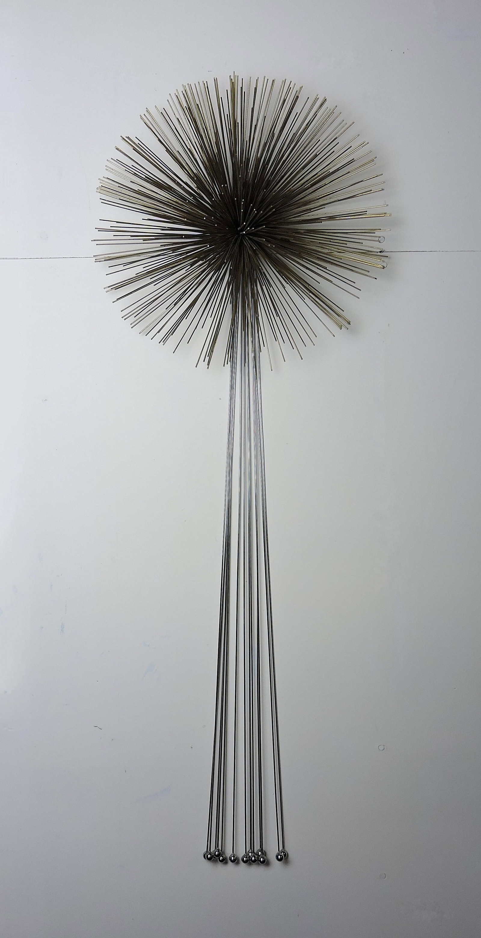 Curtis Jere Mid-Century Modern Mixed Metal Starburst Pom Pom Wall Sculpture - 9