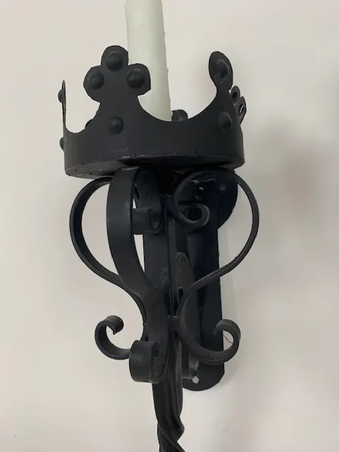 Italian Style Iron Wall Sconces - a Pair - 8