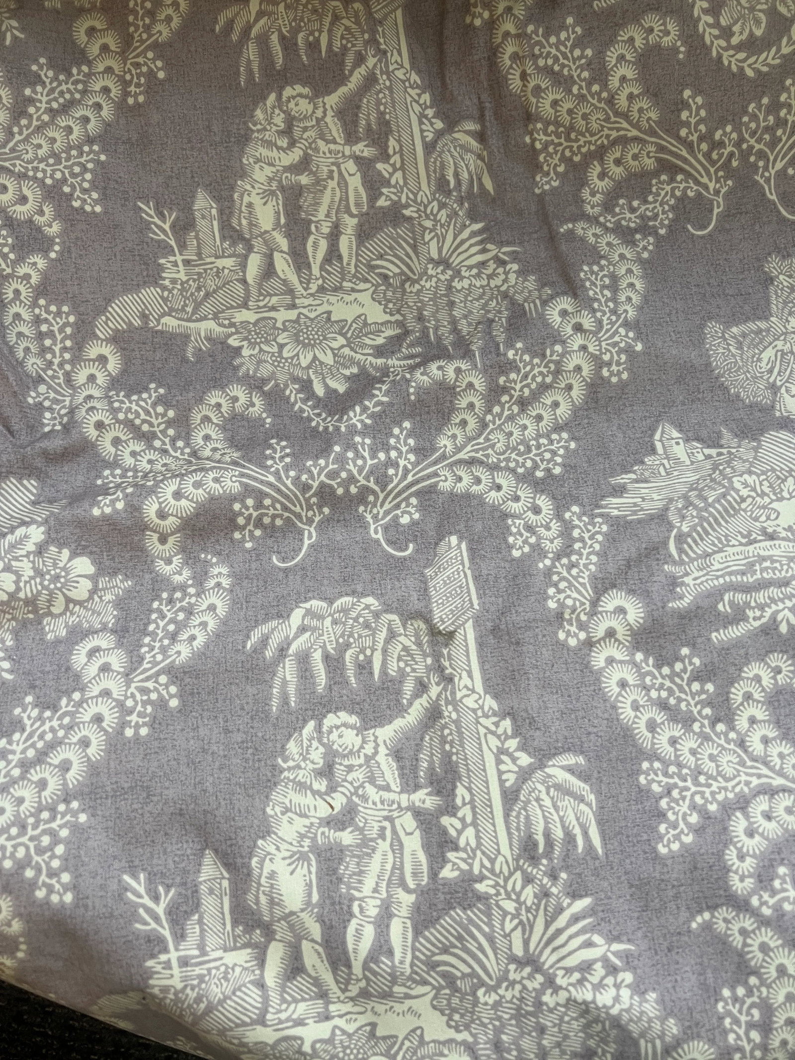 6 Yards of Pierre Frey Lavender Toile Fabric - 2