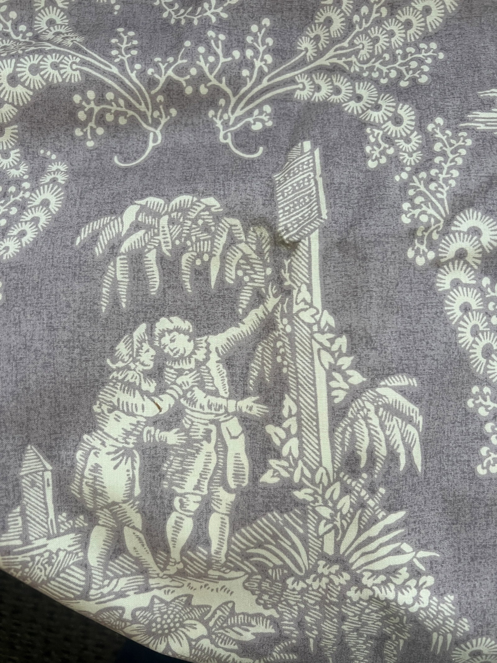 6 Yards of Pierre Frey Lavender Toile Fabric - 3