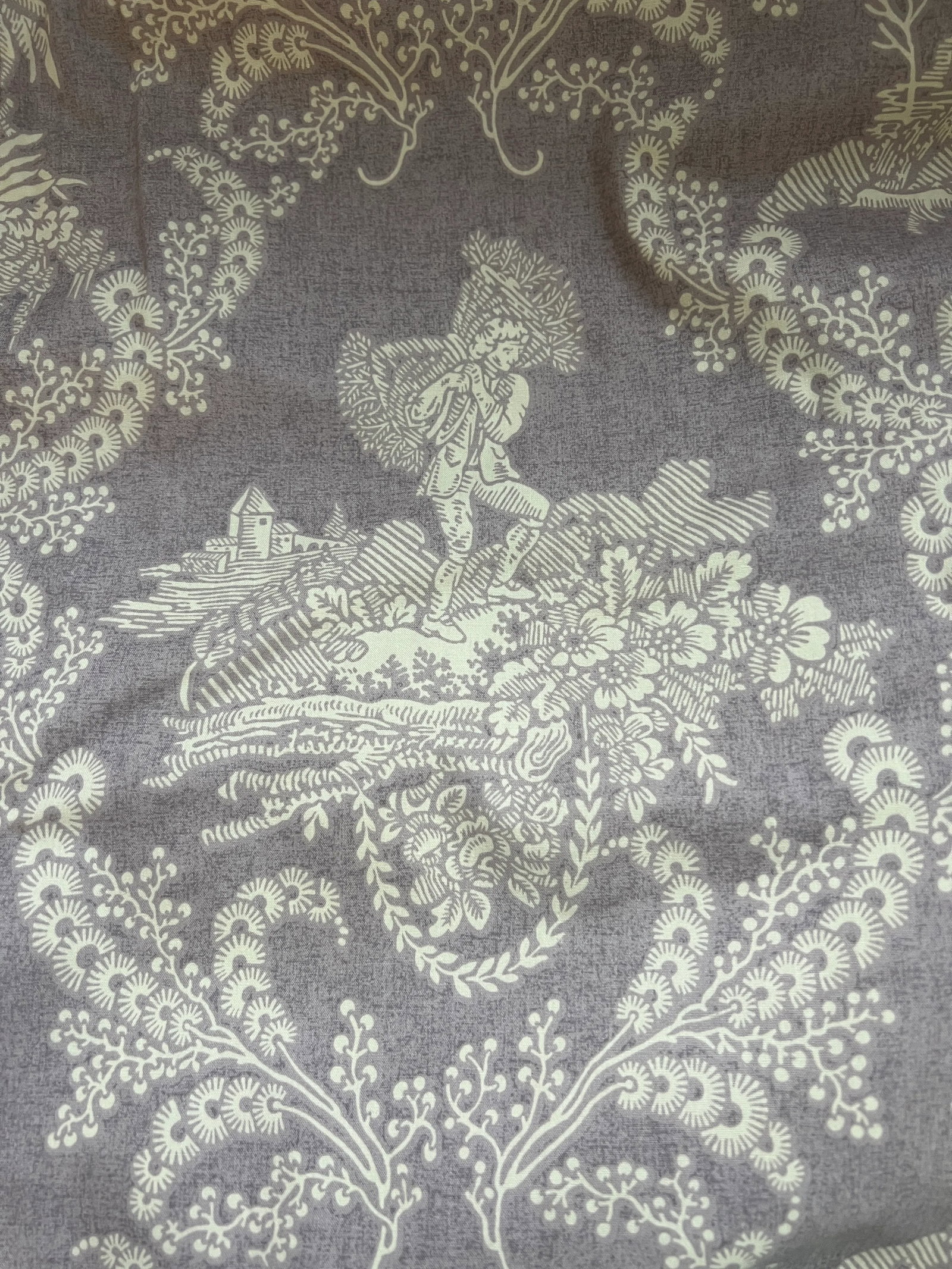 6 Yards of Pierre Frey Lavender Toile Fabric - 4