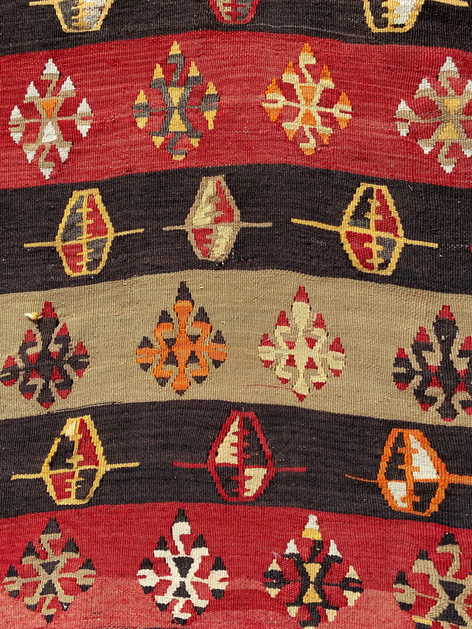 1970s Cabin Style Turkish Stripe Desing Oushak Kilim Long Runner Rug - 4