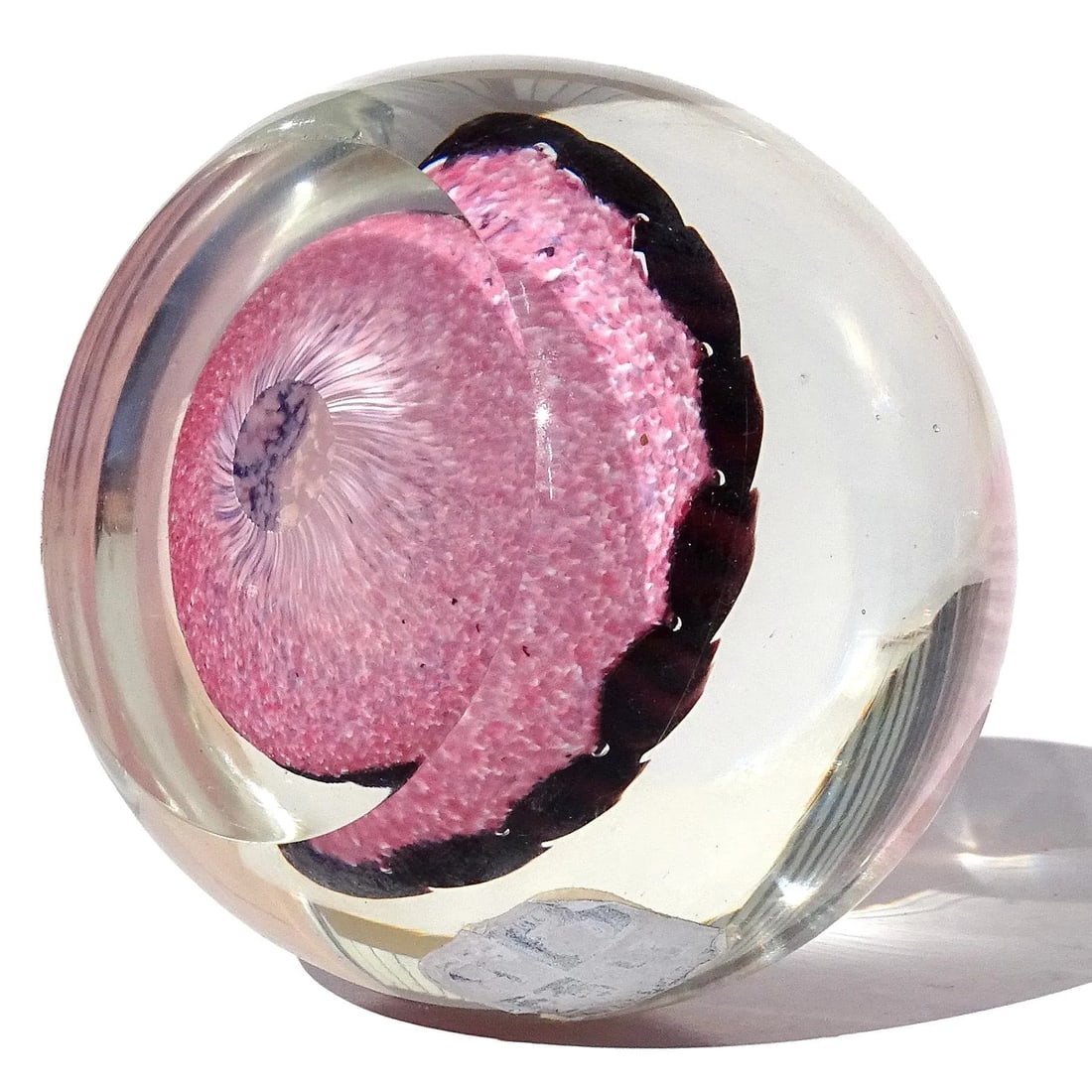 Murano Vintage Fratelli Toso and Barbini Murrine Flowers Italian Art Glass Paperweights - Set of 3 - 11