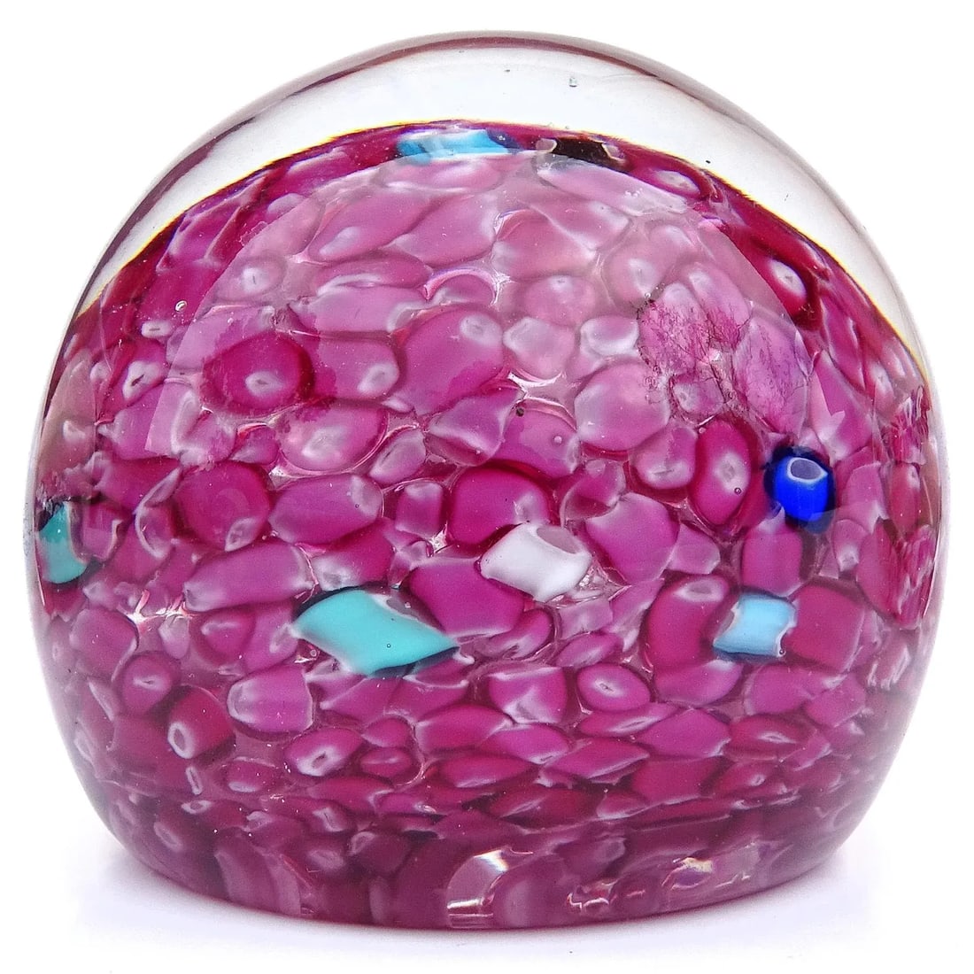 Murano Vintage Fratelli Toso and Barbini Murrine Flowers Italian Art Glass Paperweights - Set of 3 - 4