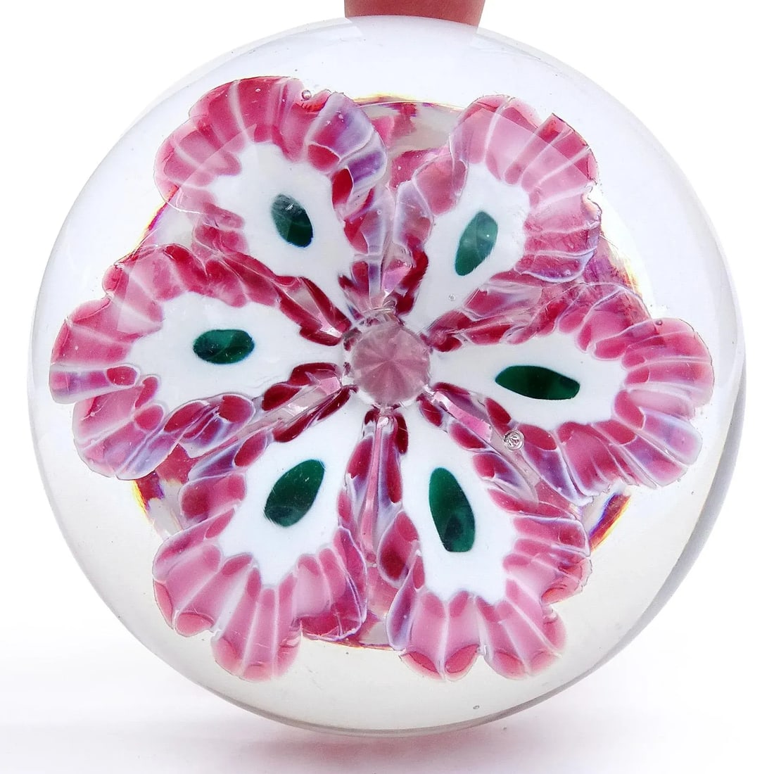 Murano Vintage Fratelli Toso and Barbini Murrine Flowers Italian Art Glass Paperweights - Set of 3 - 5
