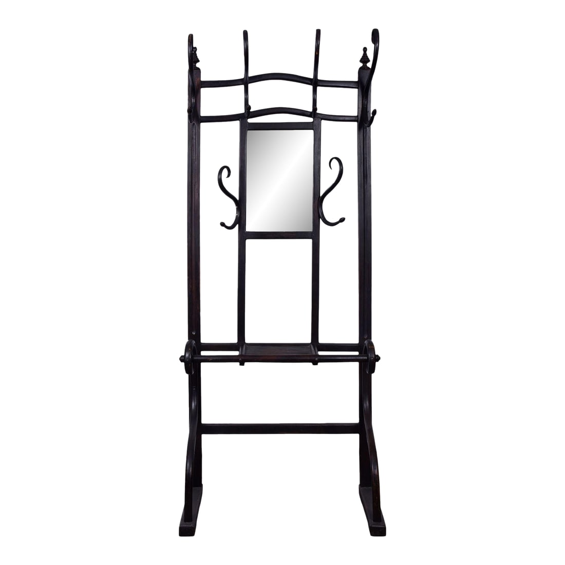 20th Century Bentwood Hall Tree: Antique bentwood hall tree, circa early 20th century. This antique hall tree is crafted in bentwood. Bentwood is a process in which wood is steamed and bent for use in furniture. Dimensions 79"H x