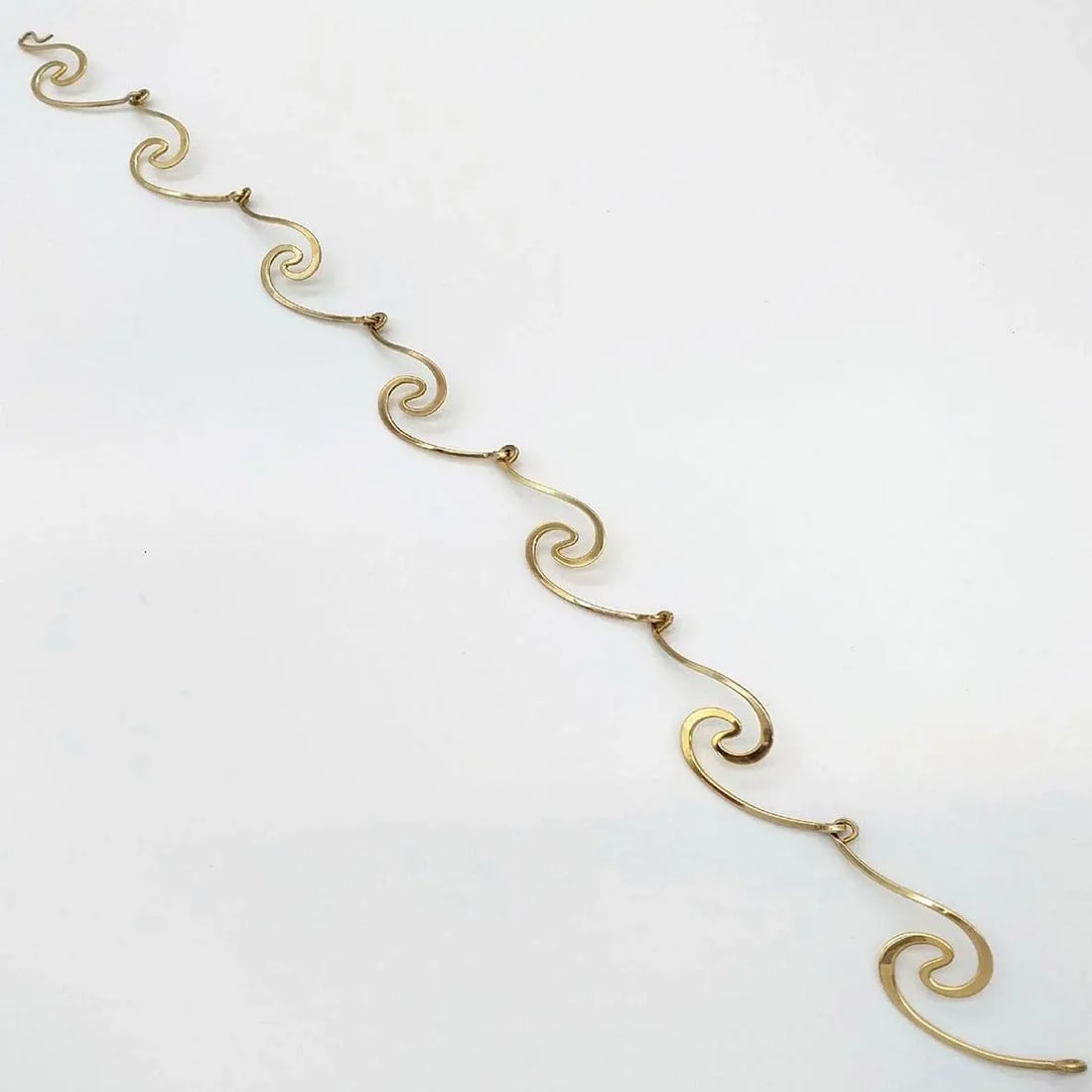 Spiral Gold Neck Piece, Modernist Gerhard Herbst Studio Linking Collar, Vintage - 4