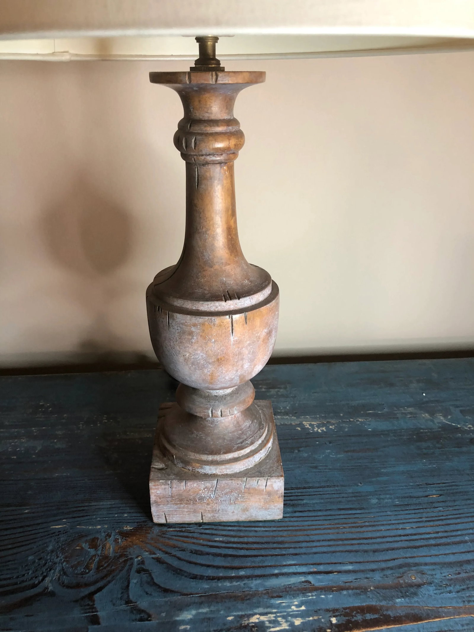 Architectural Finial Wood-Like Table Lamp - 2