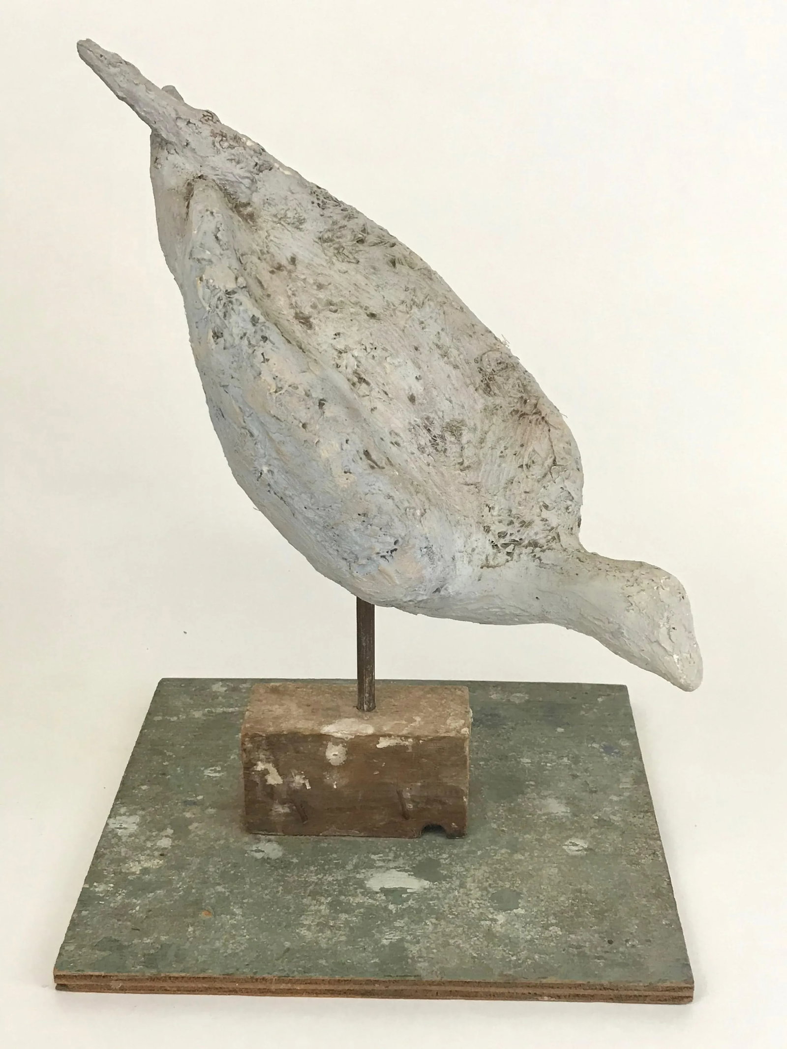 Late 20th Century Painted Fiberglass Bird Sculpture on Stand - 2