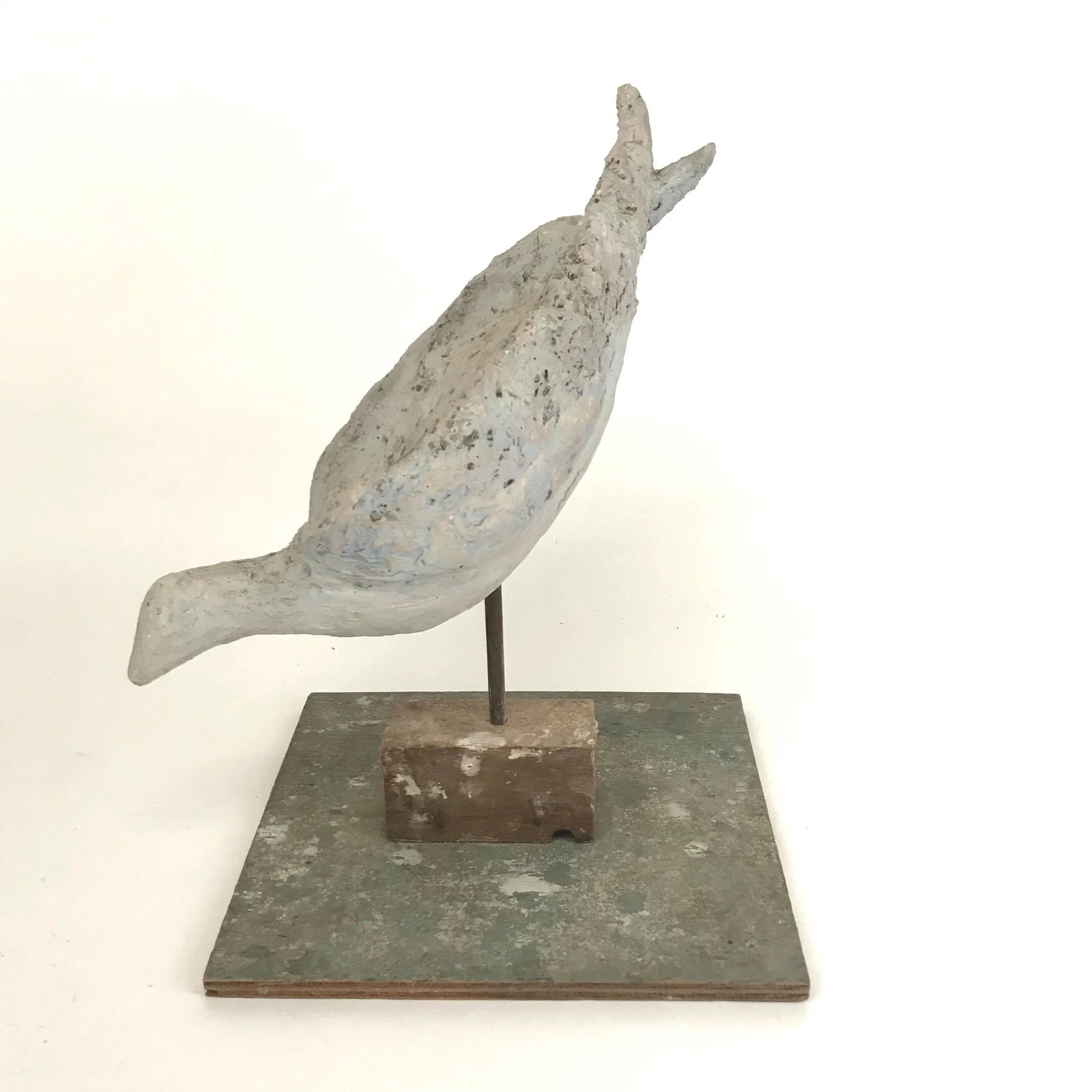 Late 20th Century Painted Fiberglass Bird Sculpture on Stand - 4