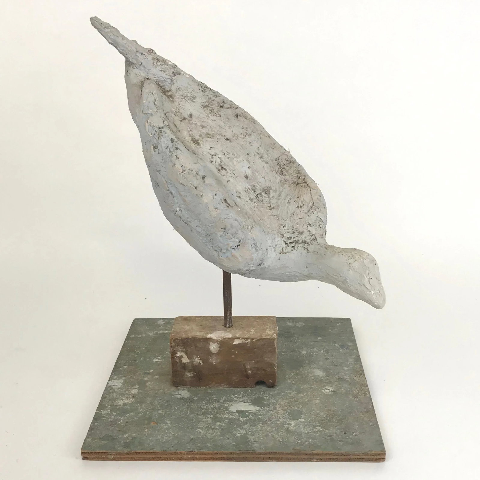 Late 20th Century Painted Fiberglass Bird Sculpture on Stand - 5
