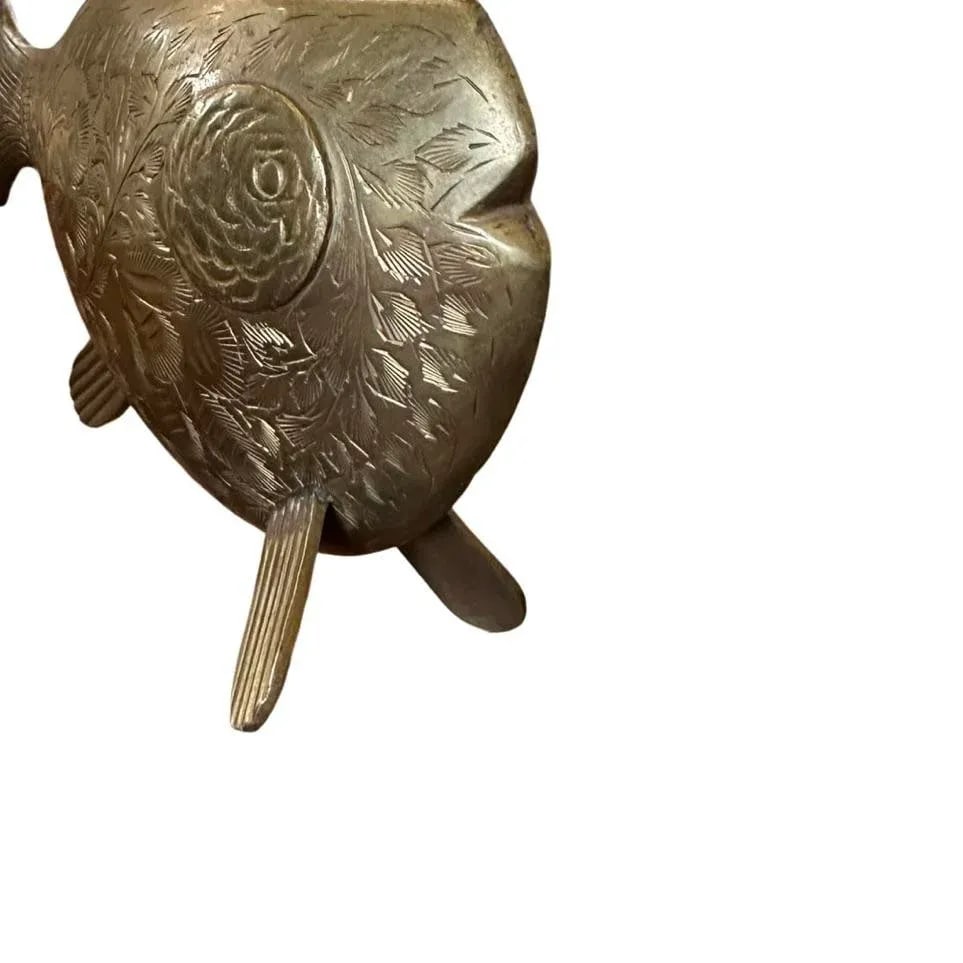 Vintage Brass Fish Vase/Ashtray/Bowl - 8