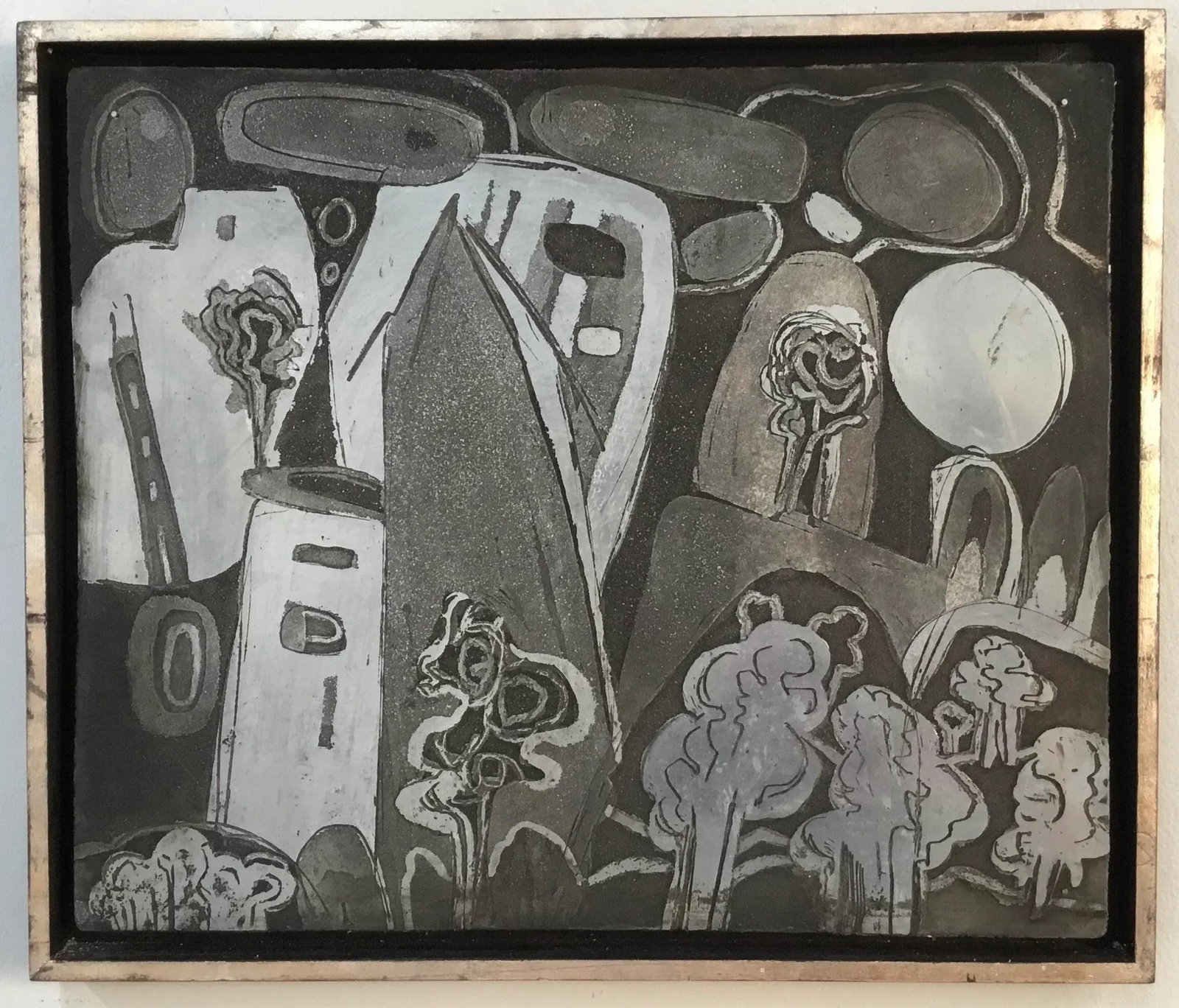 "abstract Landscape " Printing Plate Mounted in Custom Frame - 13