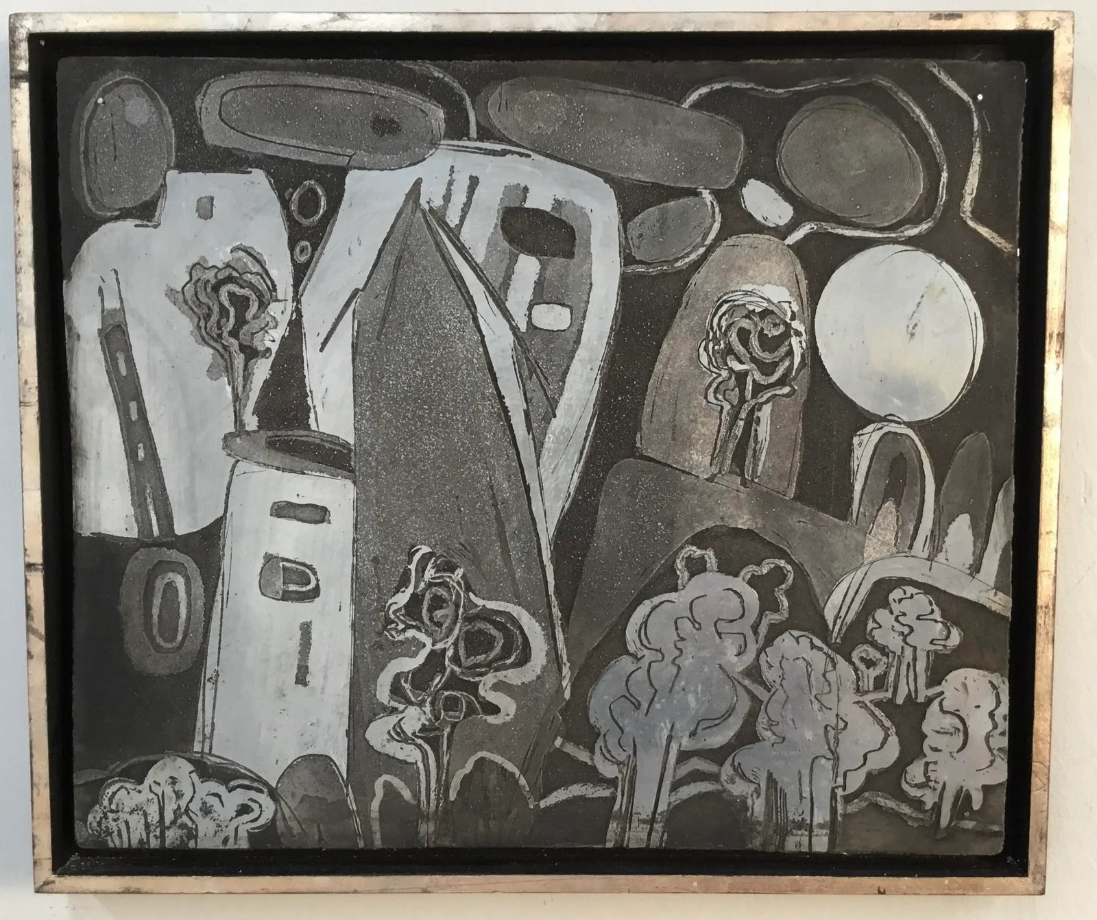 "abstract Landscape " Printing Plate Mounted in Custom Frame - 8