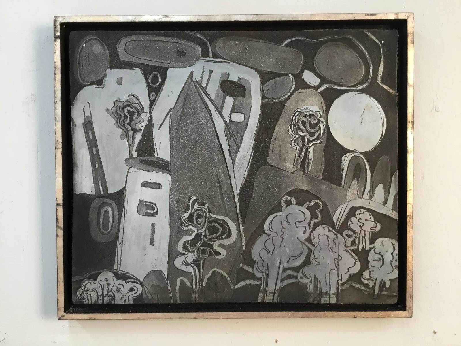"abstract Landscape " Printing Plate Mounted in Custom Frame - 9