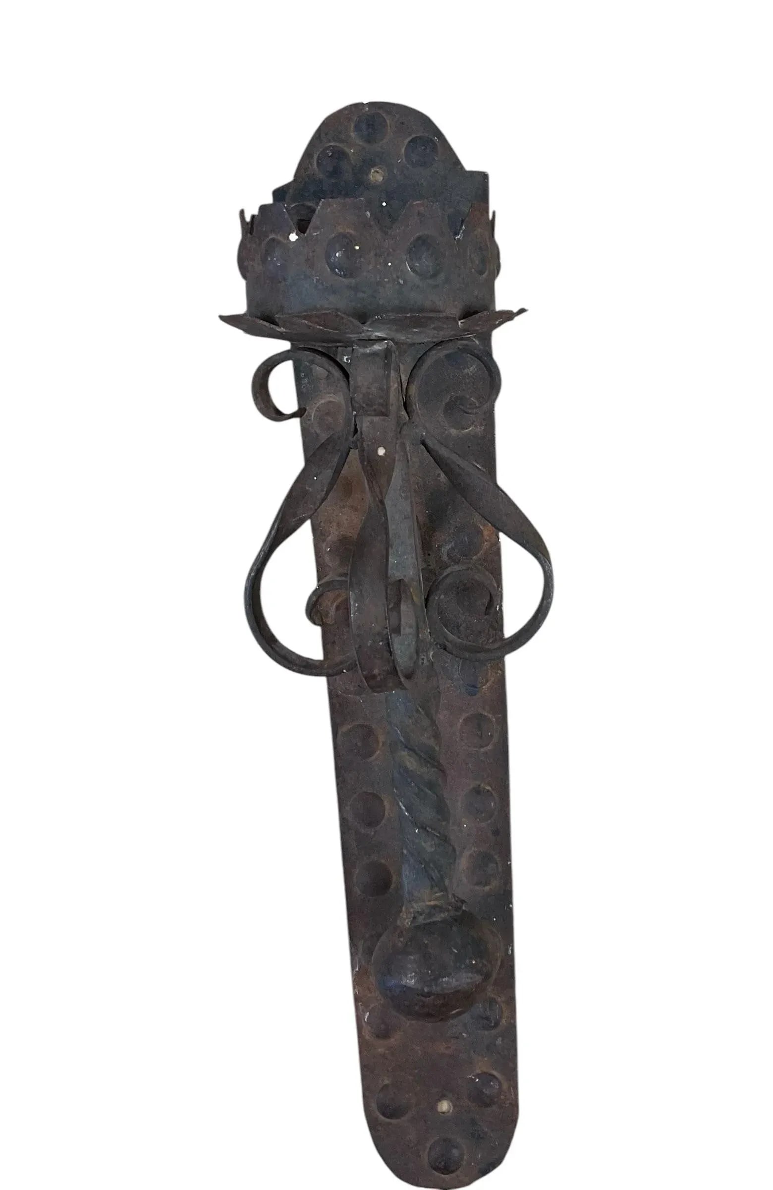 Antique Spanish Wrought Iron Candle Wall Sconce Antique - 2