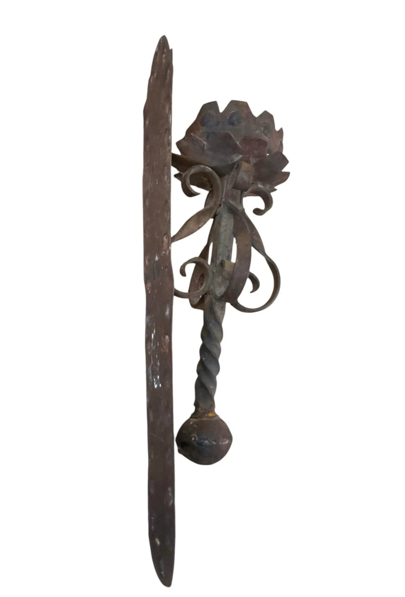 Antique Spanish Wrought Iron Candle Wall Sconce Antique - 7