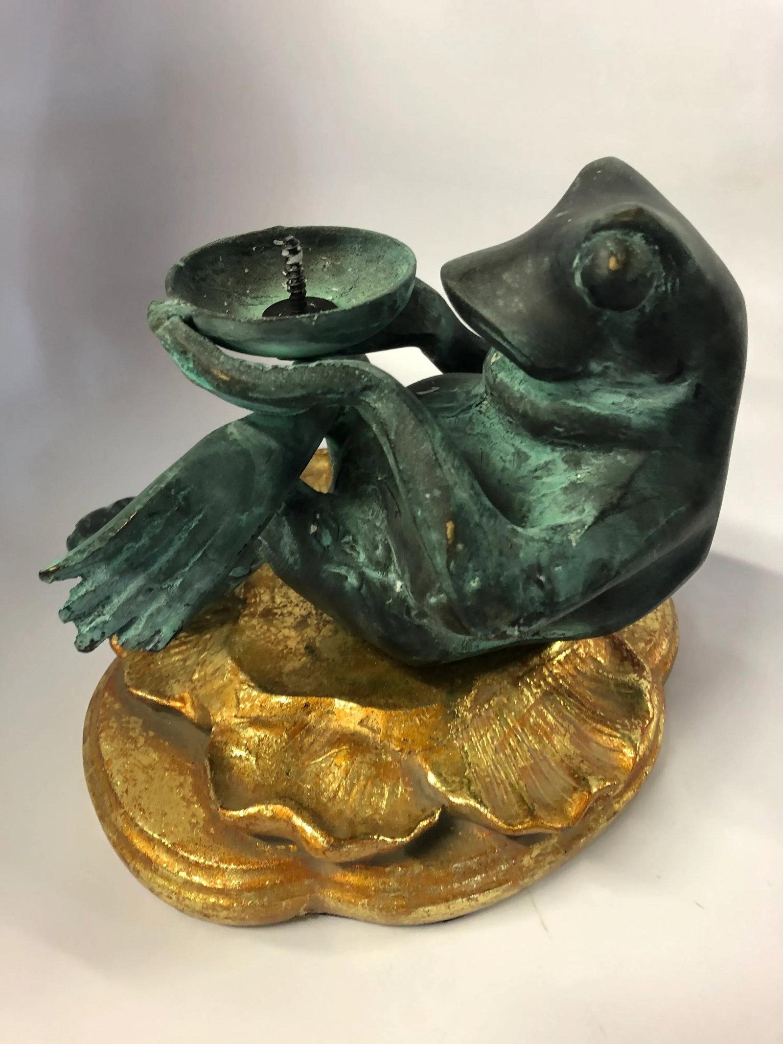 Frederick Cooper Bronze Frog Paradise Candle Holder - 2