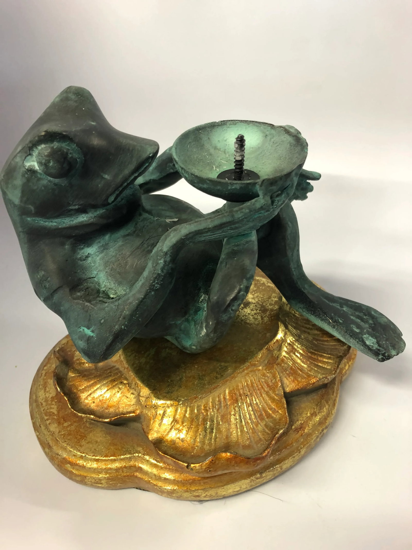 Frederick Cooper Bronze Frog Paradise Candle Holder - 3