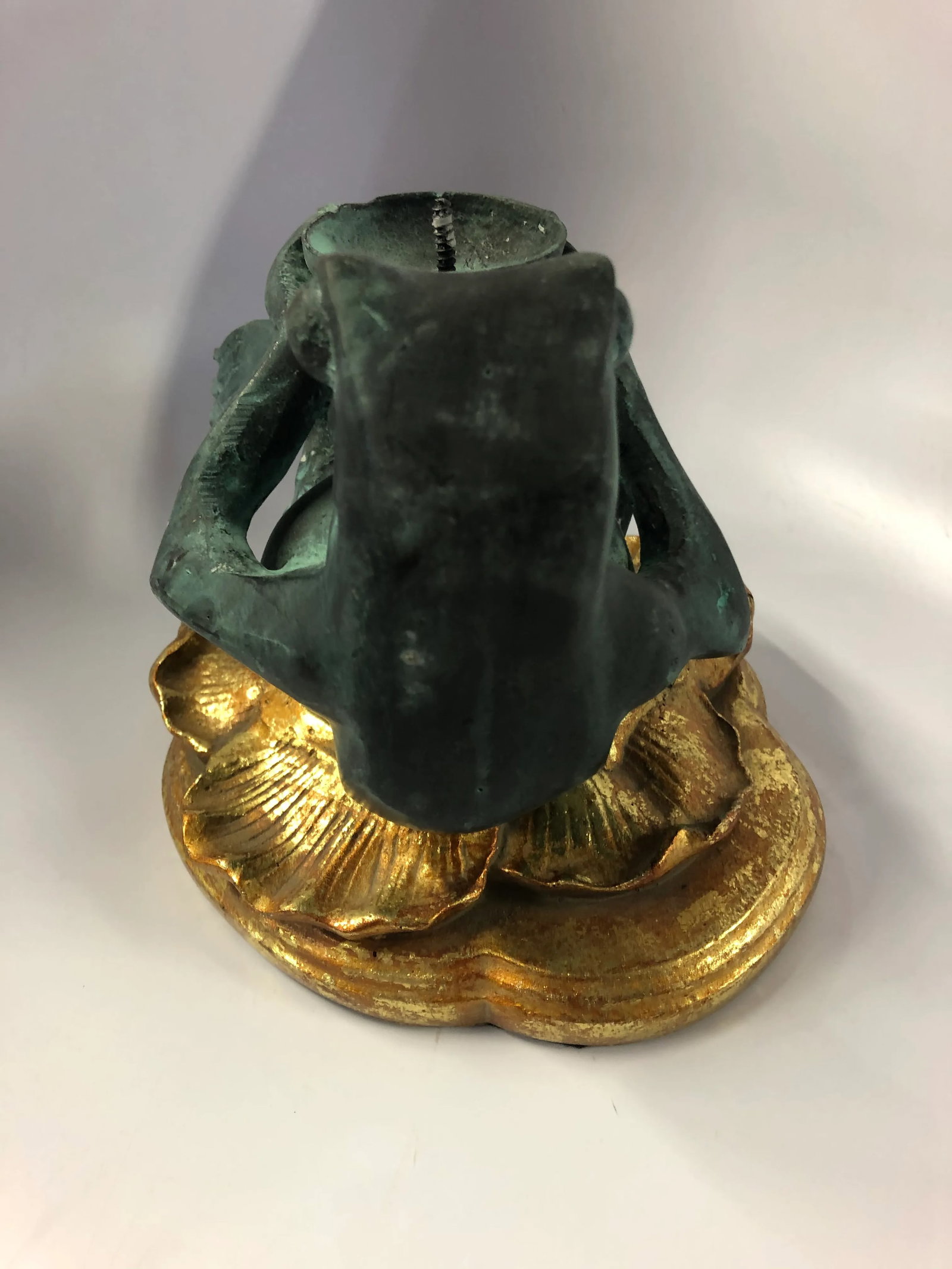 Frederick Cooper Bronze Frog Paradise Candle Holder - 4