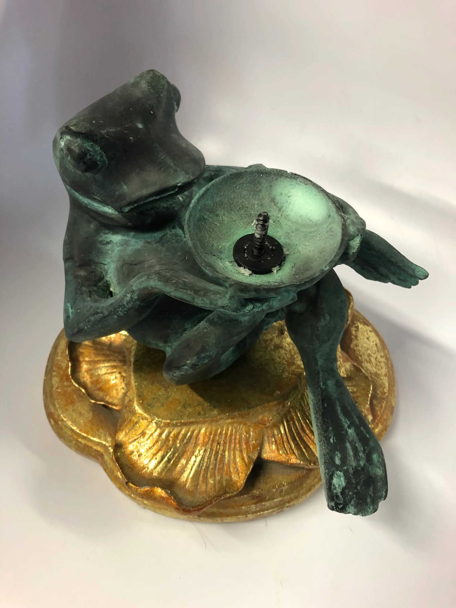 Frederick Cooper Bronze Frog Paradise Candle Holder - 7