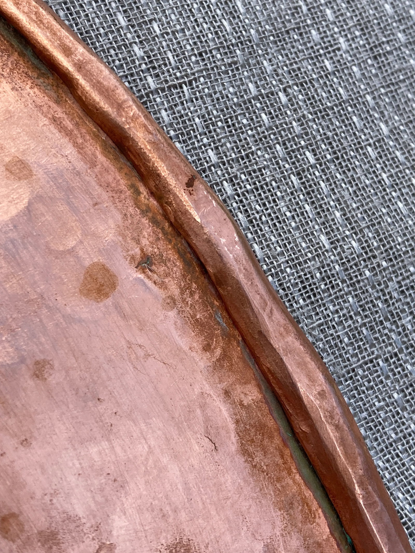 Vintage Hand Hammered Copper Chargers- Set of 7 - 8