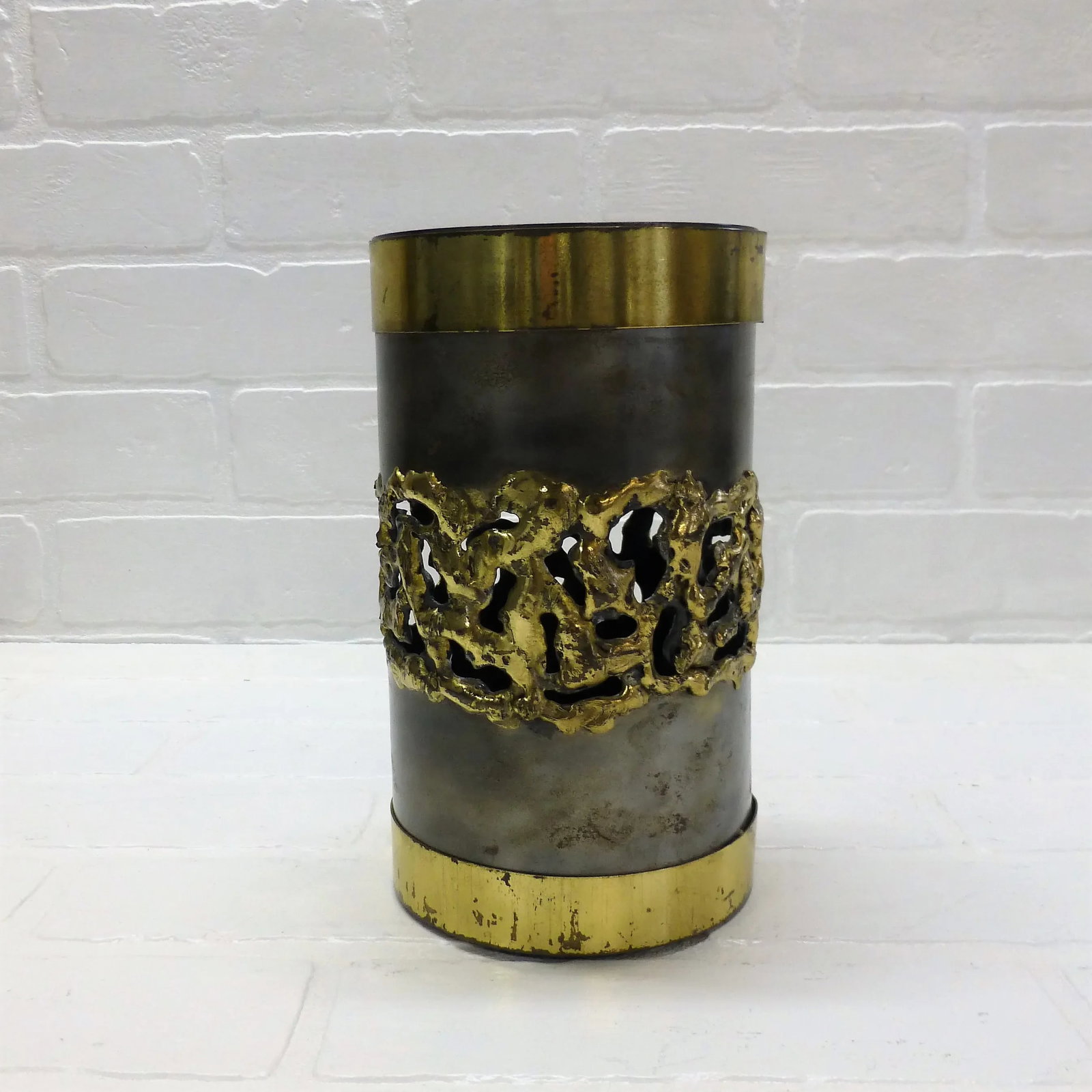 Vintage Brutalist Wine Bottle Holder - 2