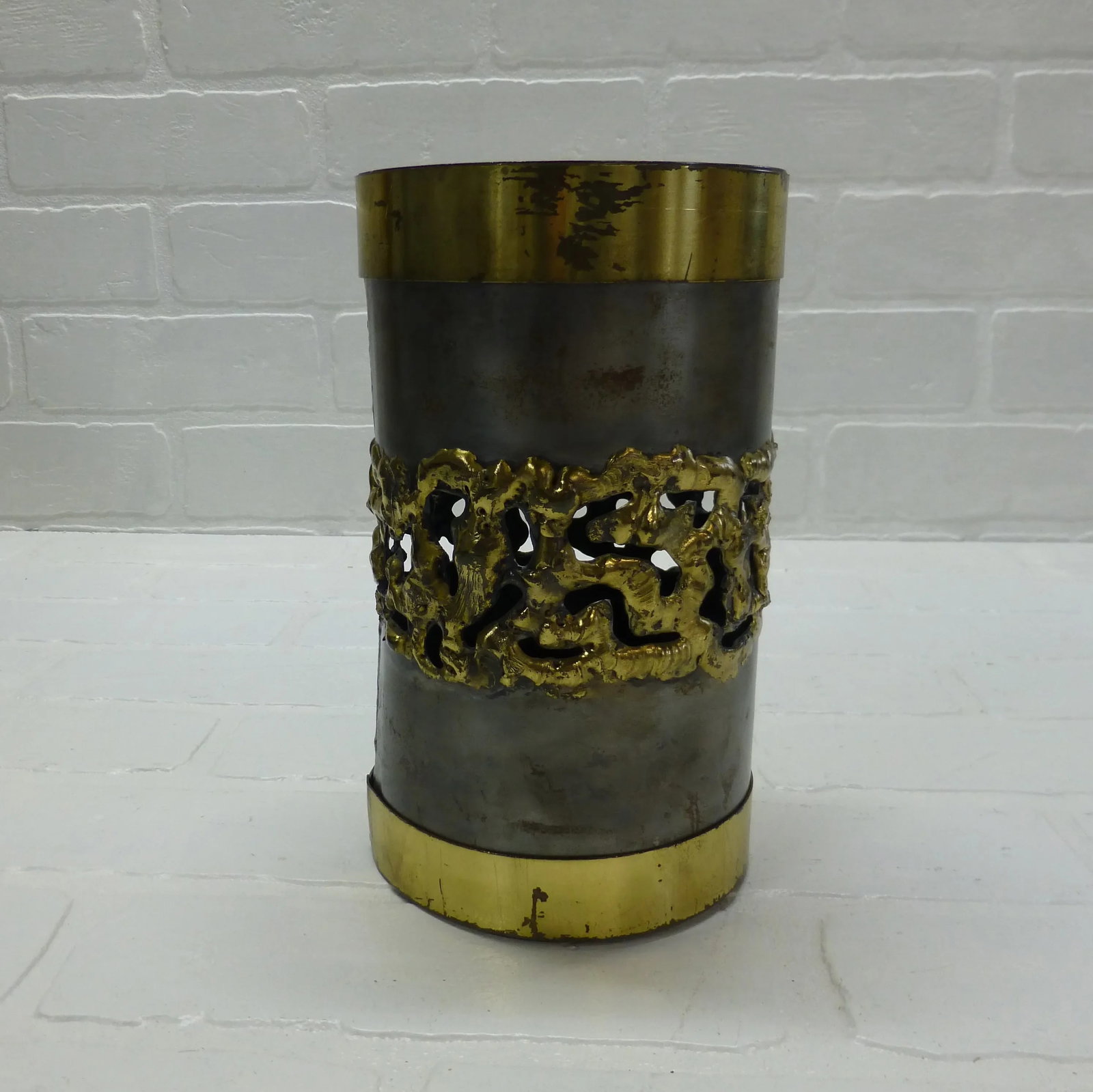 Vintage Brutalist Wine Bottle Holder - 3