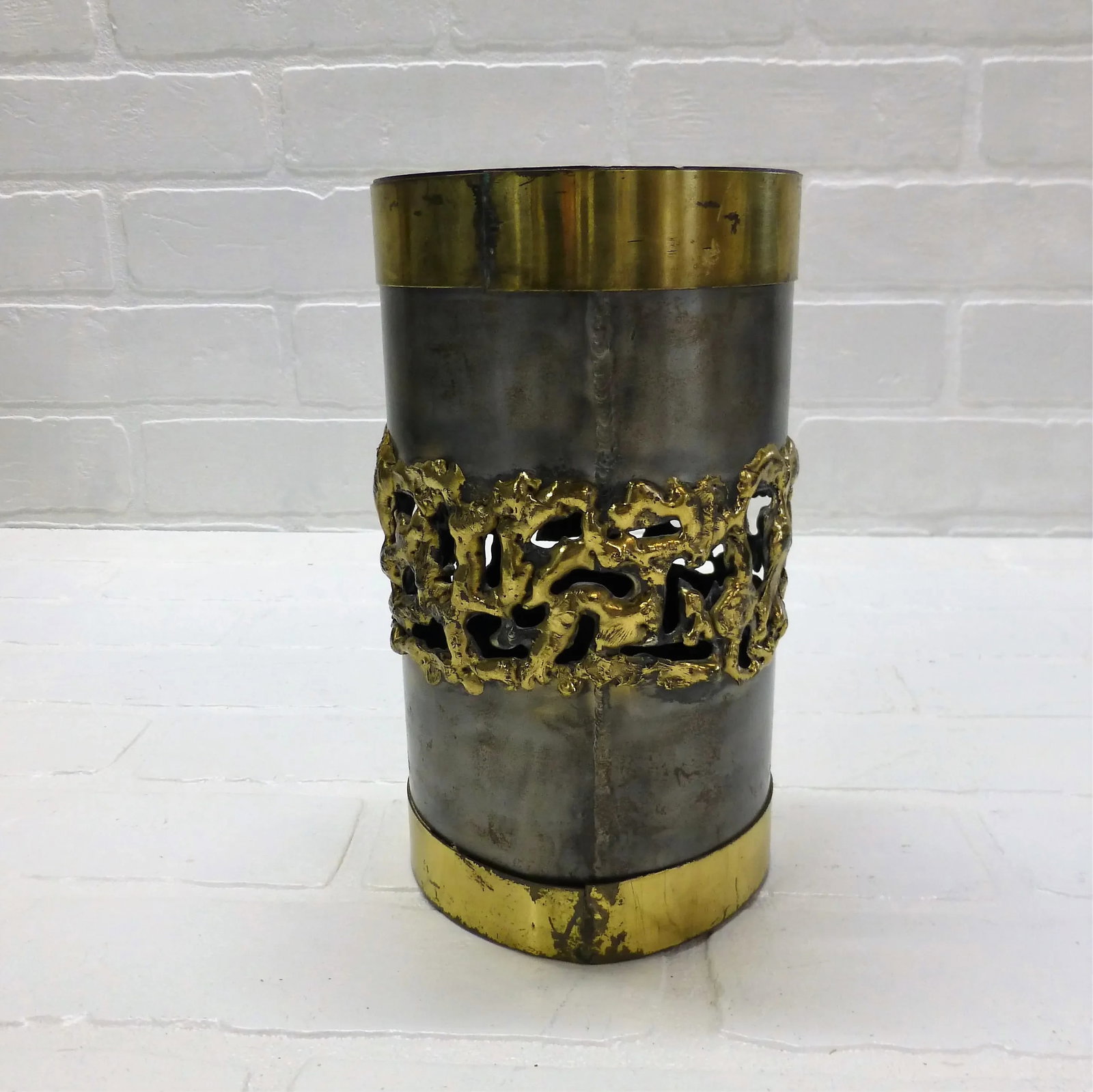 Vintage Brutalist Wine Bottle Holder - 4