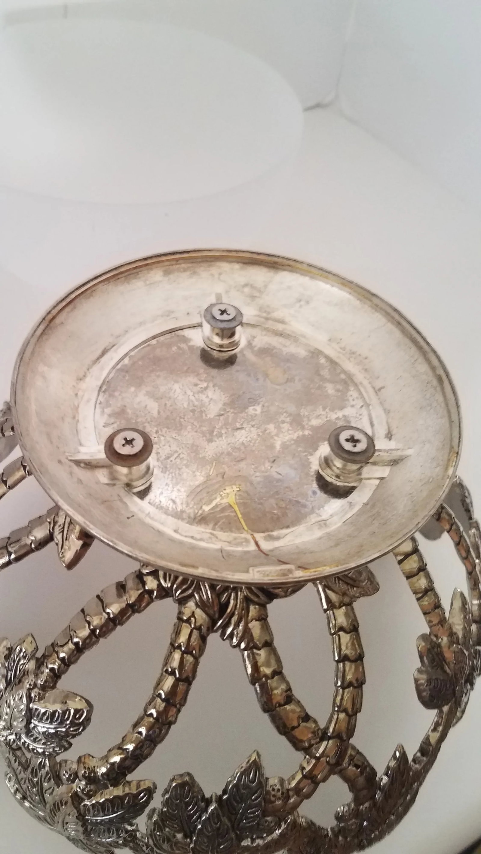 Vintage Godinger Silverplate Coconut Tree Design W/ Frosted Glass Bowl Insert - 5