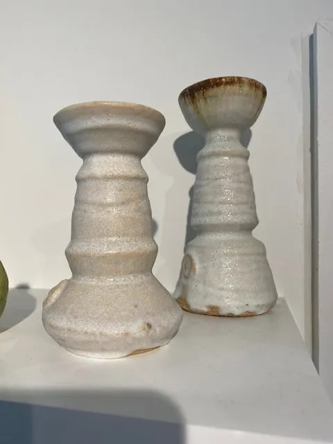 Hand Made Ceramic Candlesticks - a Pair - 6