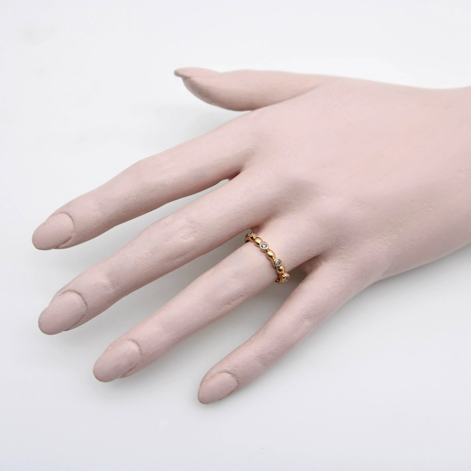 Vintage 14k Rose Gold Diamond Bubble Ring - 7