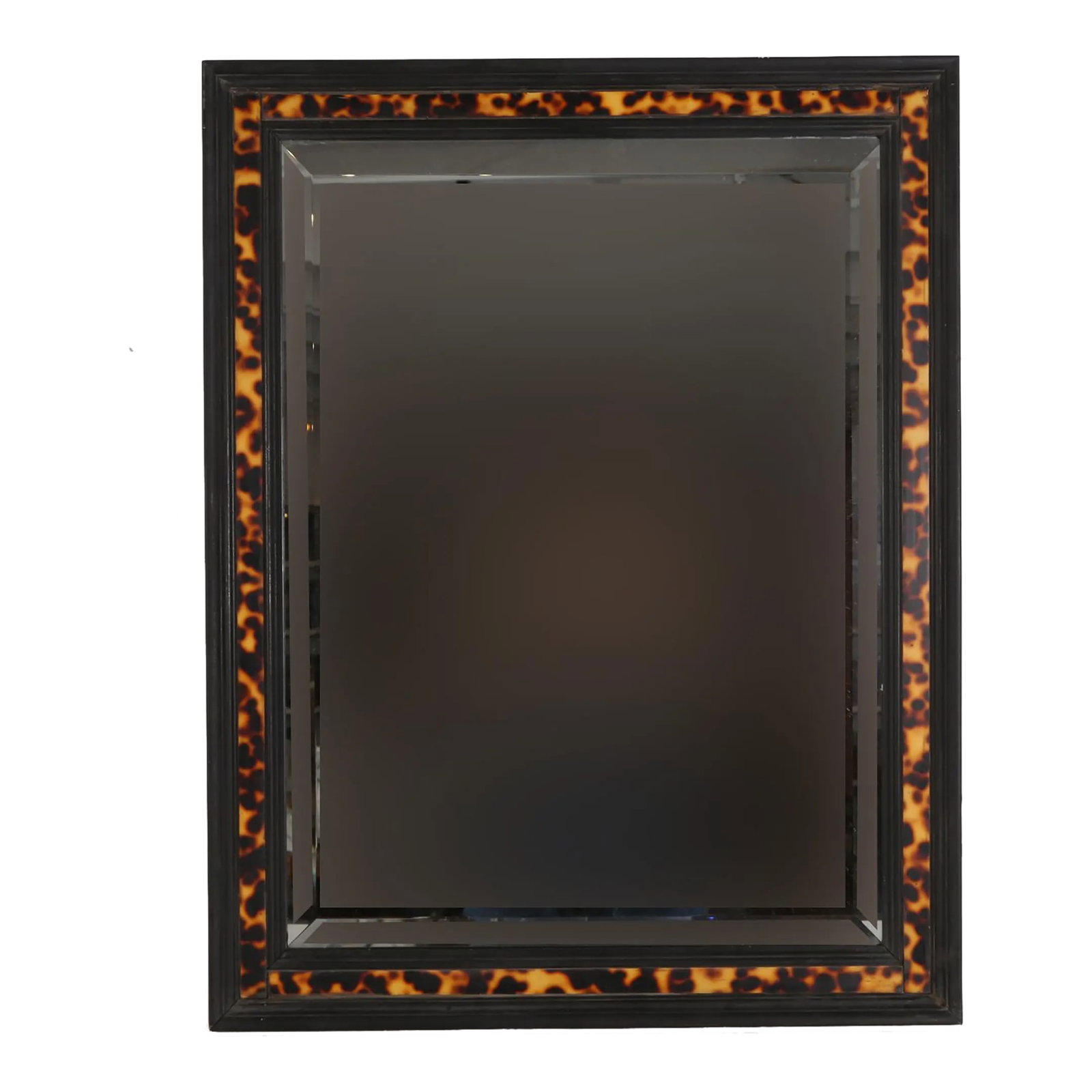 Vintage Faux Tortoiseshell and Ebony Wall Mirror - 2