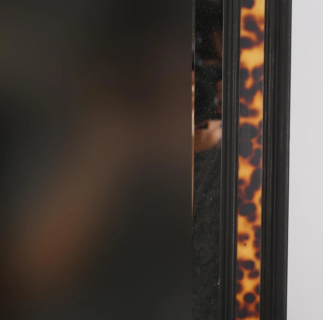 Vintage Faux Tortoiseshell and Ebony Wall Mirror - 3
