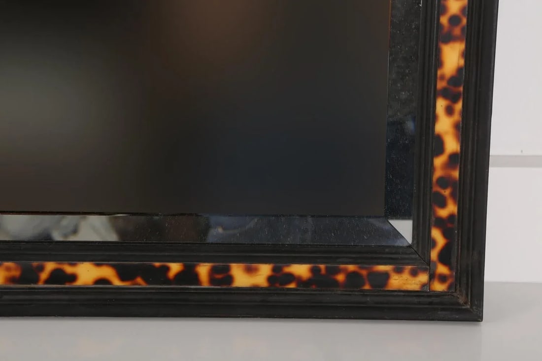 Vintage Faux Tortoiseshell and Ebony Wall Mirror - 4