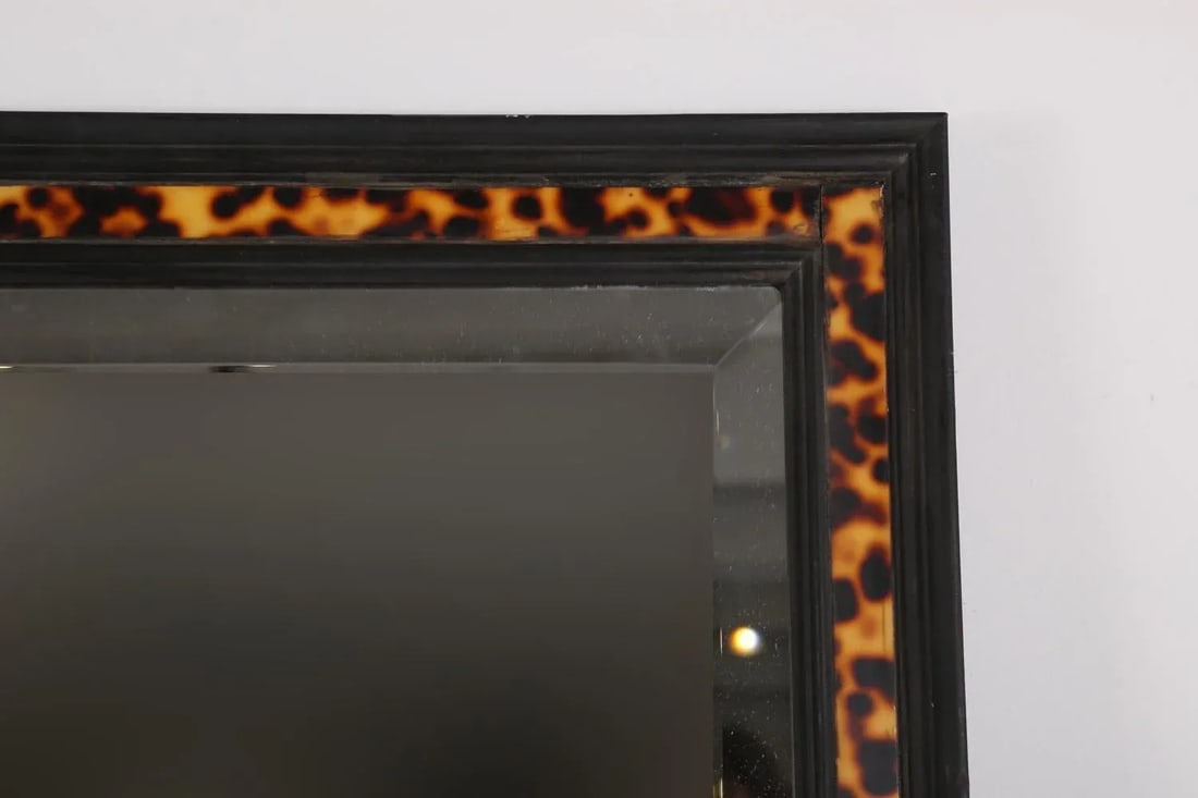 Vintage Faux Tortoiseshell and Ebony Wall Mirror - 5