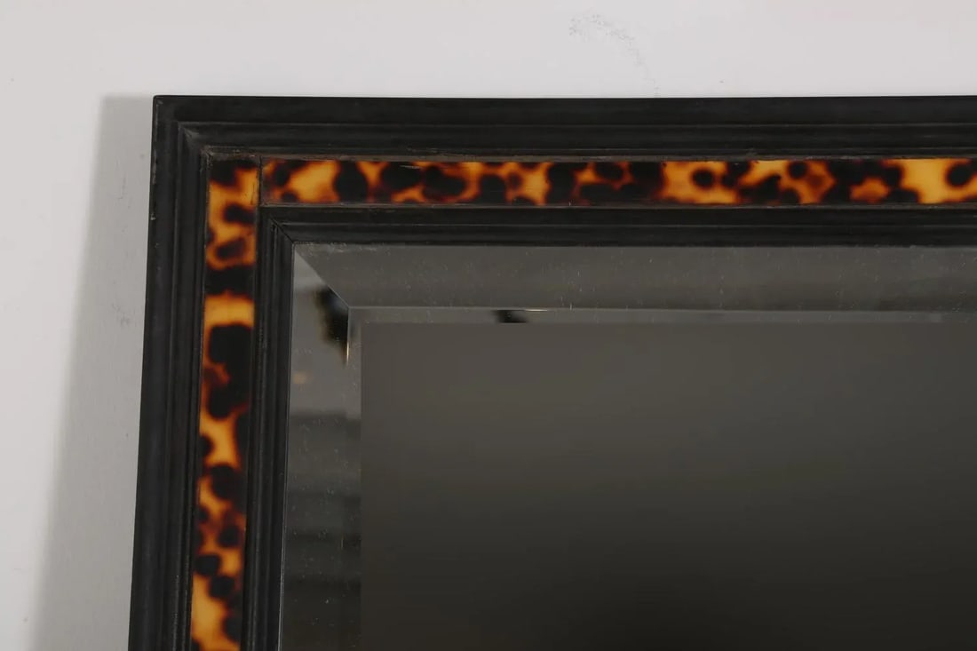 Vintage Faux Tortoiseshell and Ebony Wall Mirror - 6