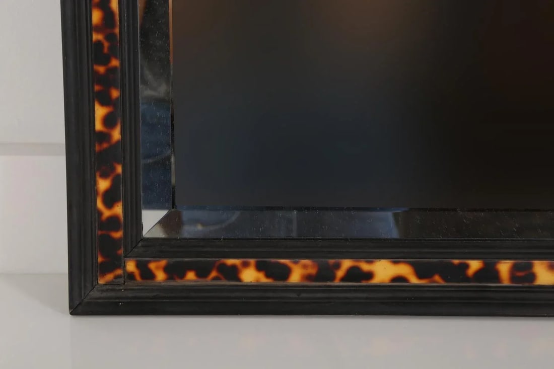 Vintage Faux Tortoiseshell and Ebony Wall Mirror - 7