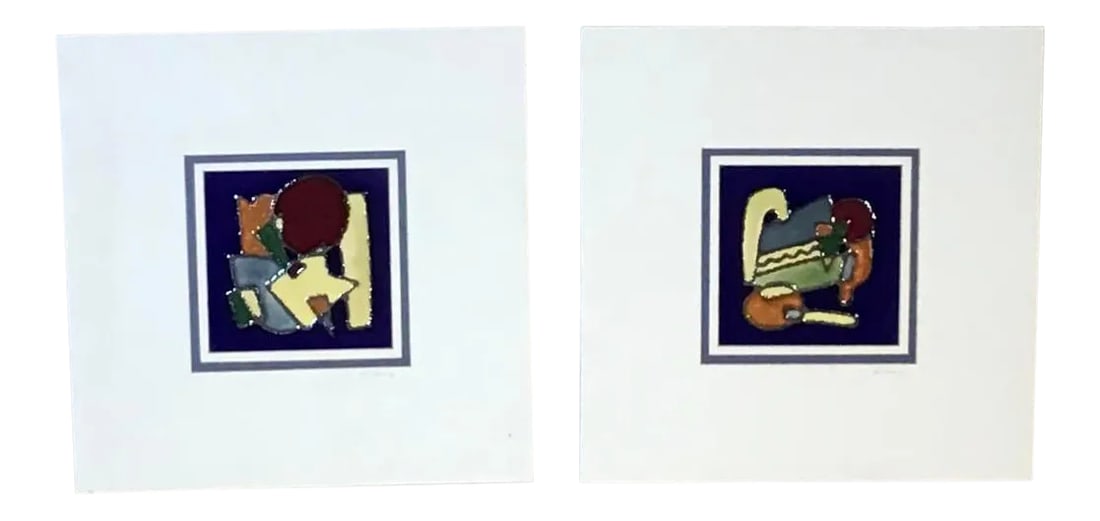 Vintage Harris G Strong Mid-Century Ceramic Tiles - a Pair (1 of 13)