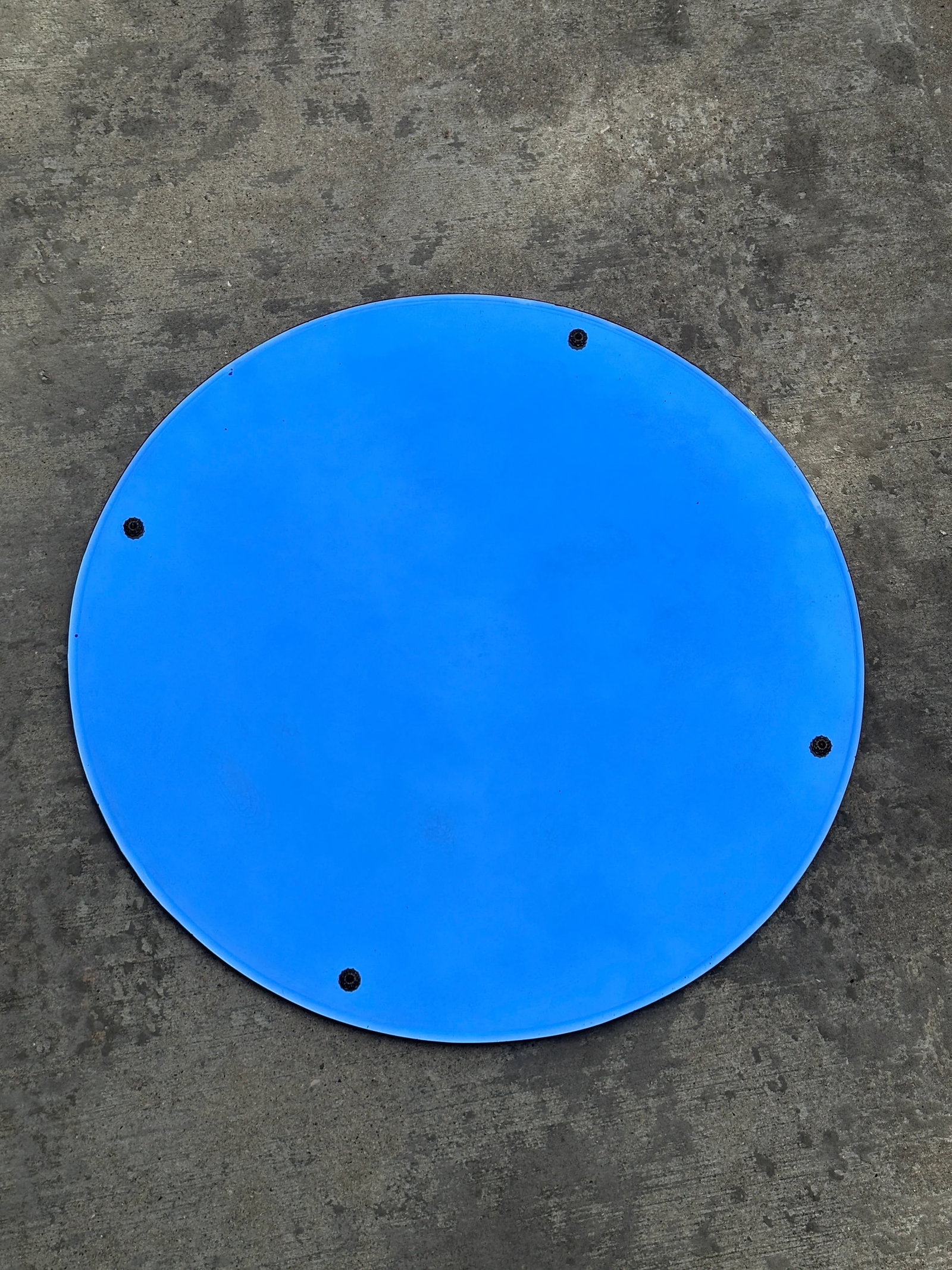 1920s Blue Art Deco Circular Mirror - 2