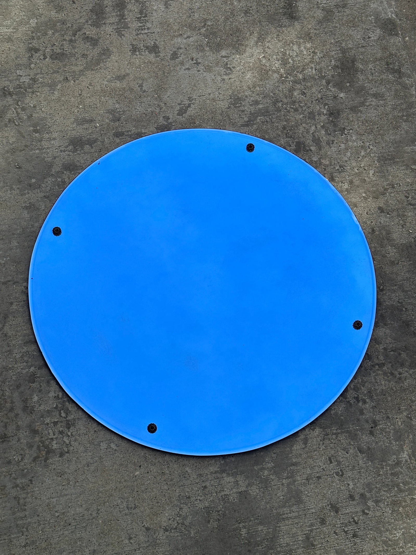 1920s Blue Art Deco Circular Mirror - 5