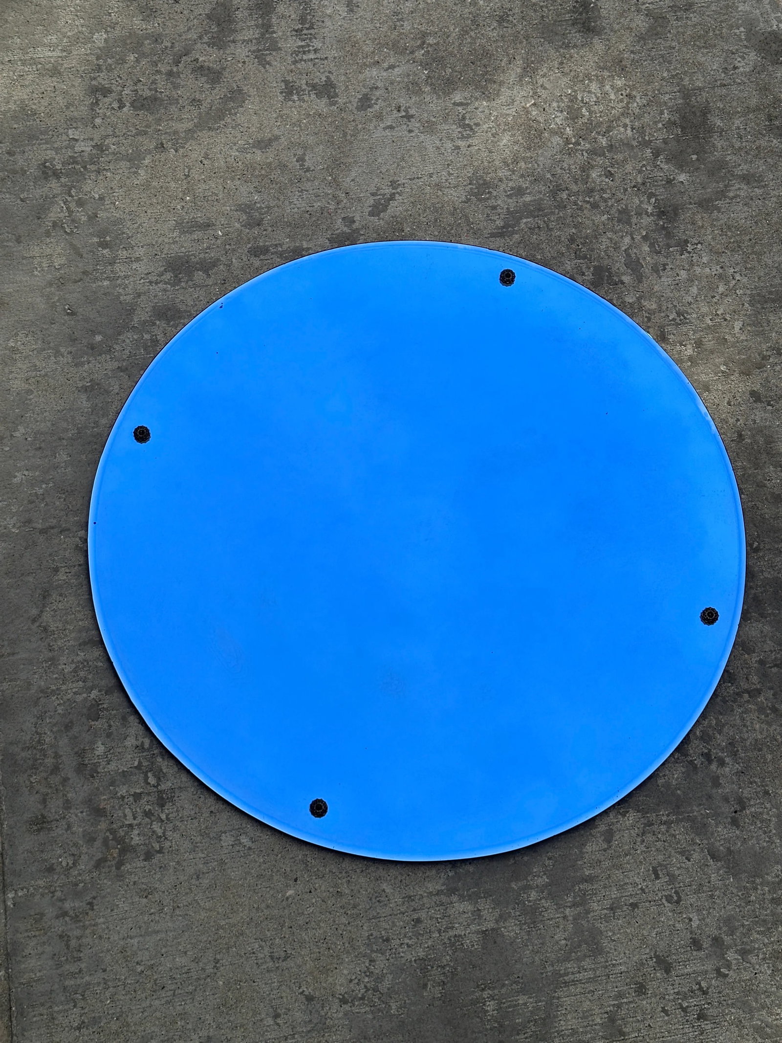 1920s Blue Art Deco Circular Mirror - 6