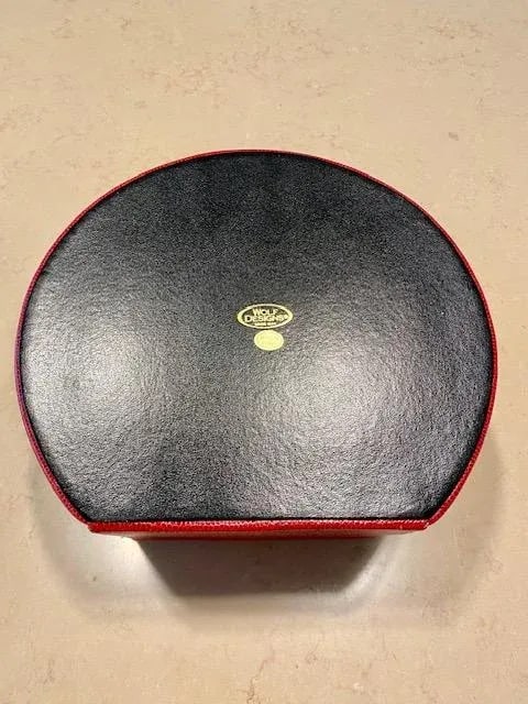 Vintage Wolf Leather Jewelry Box, Pebbled Red, Brand New - Never Used, Lock & Key, Mirror - 13