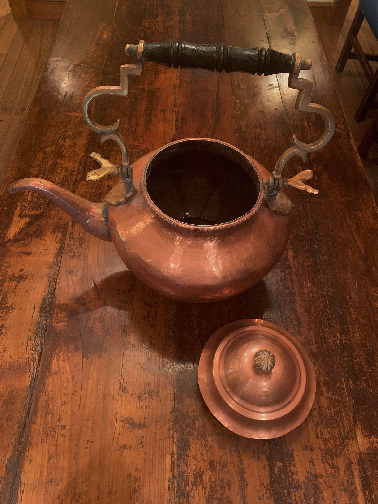 Large Vintage Copper Pot With Handle - 2