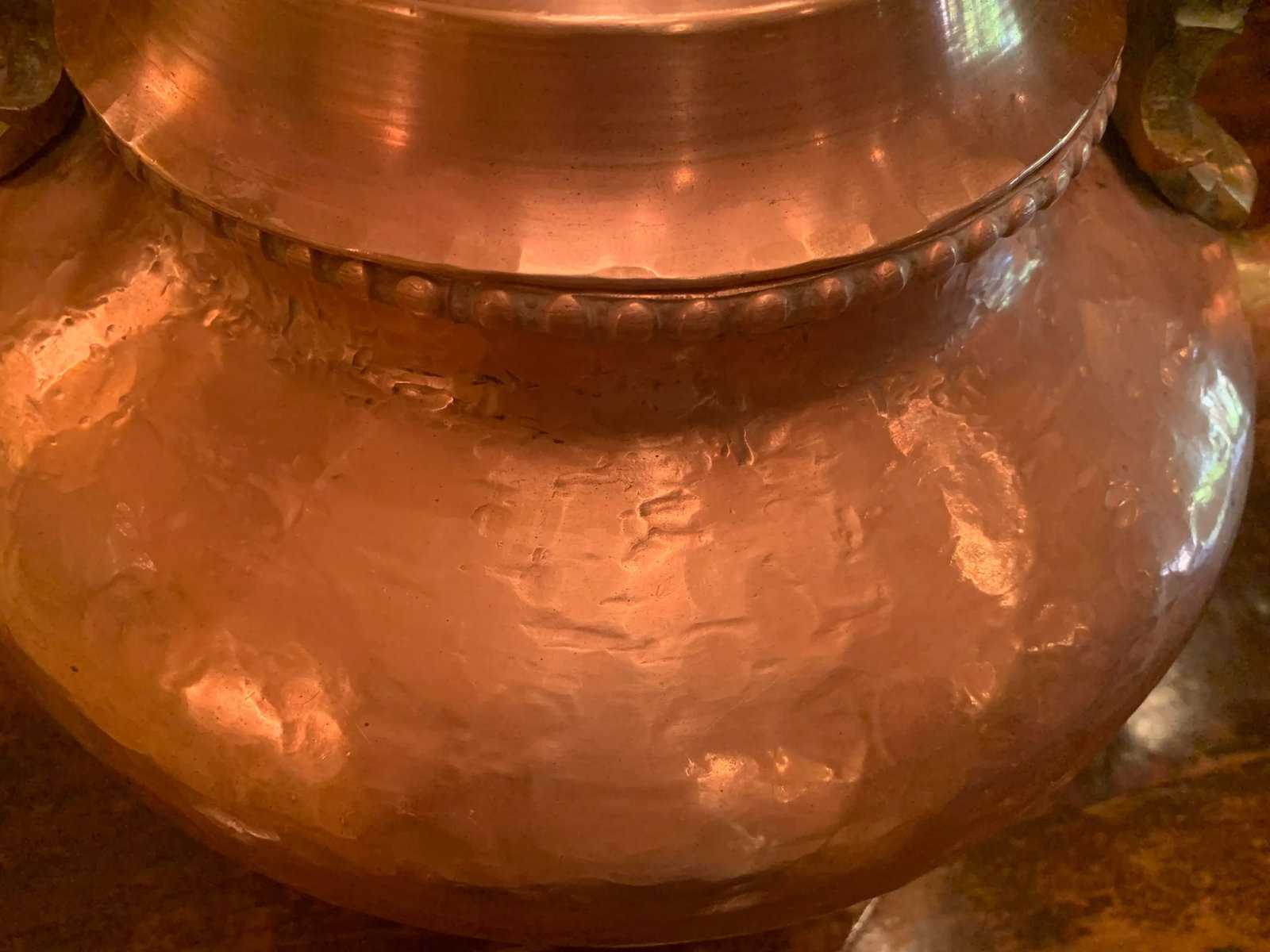 Large Vintage Copper Pot With Handle - 3