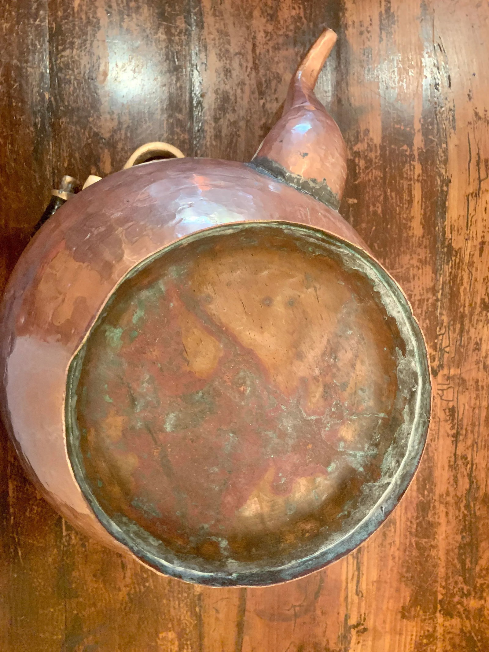 Large Vintage Copper Pot With Handle - 5