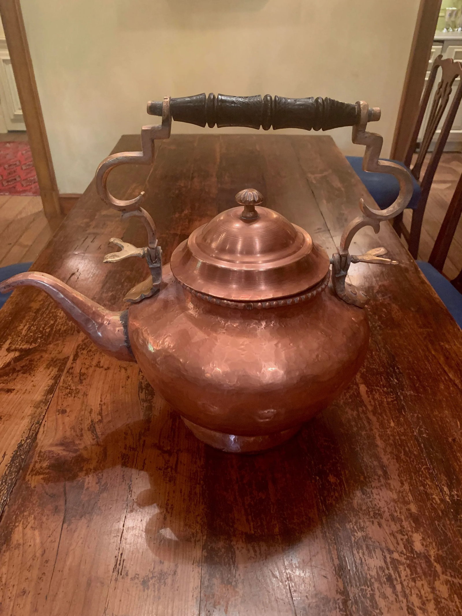 Large Vintage Copper Pot With Handle - 7