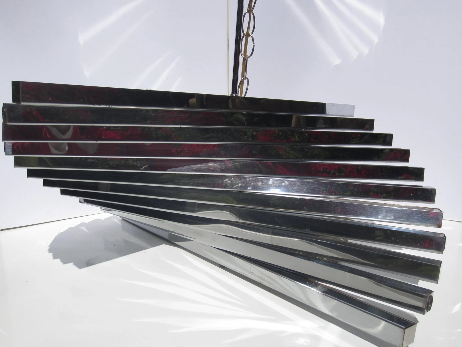 1970s Gaetano Sciolari Chrome Spiral 10 Light Chandelier - 3